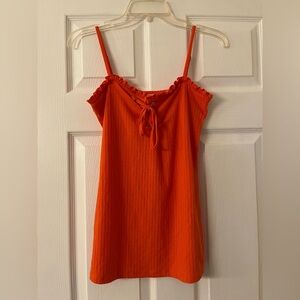 Venus Women's Orange Lace up Camisole